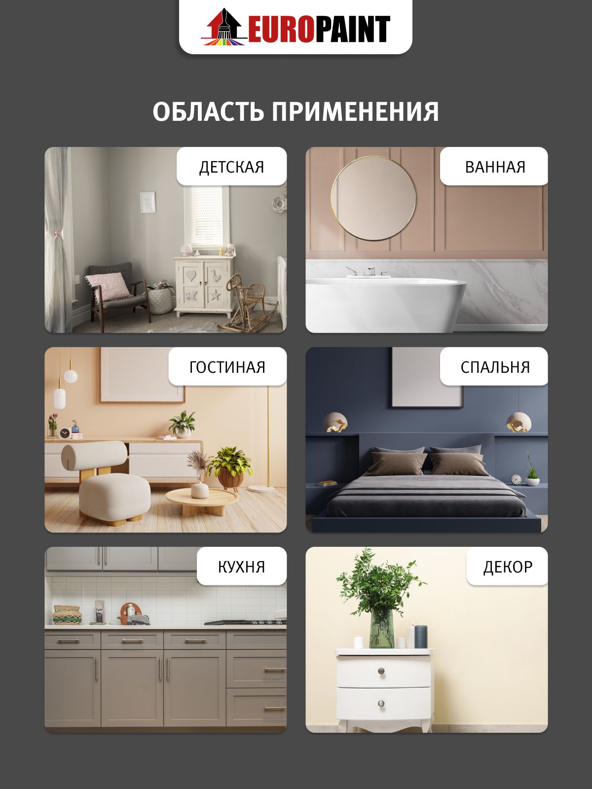 Краска интерьерная моющаяся, светло-серый