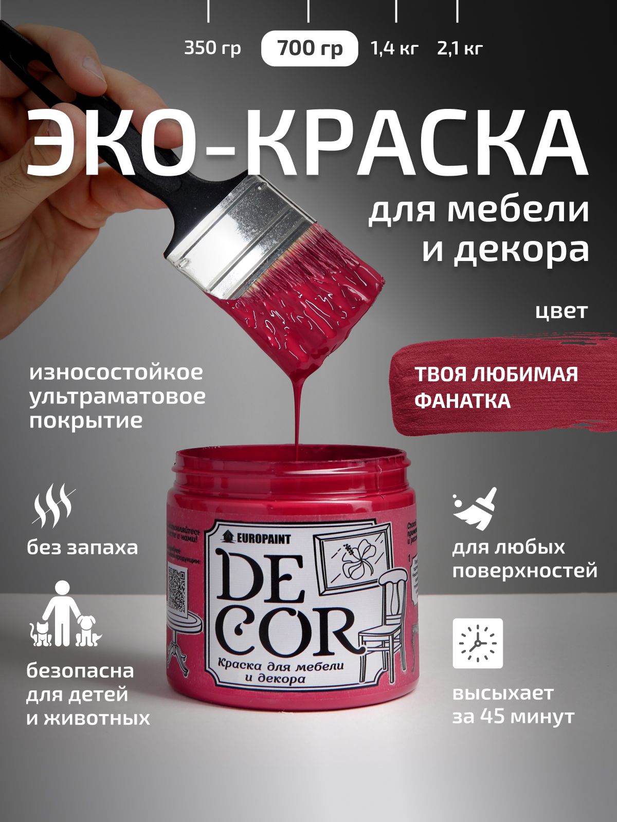 Краска для мебели, декора деревянных поверхностей глубокоматовая, твоя любимая фанатка