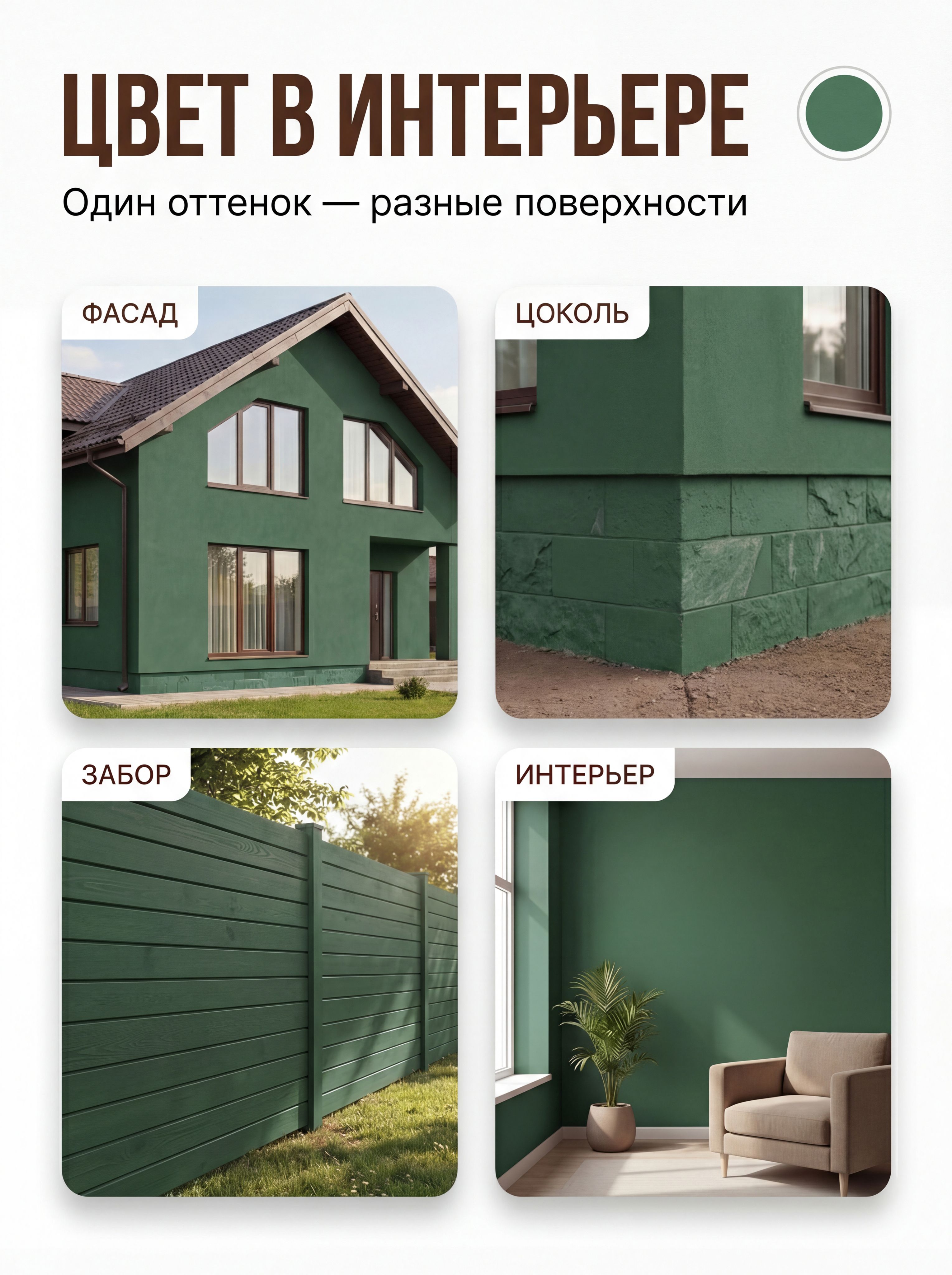 Краска фасадная атмосферостойкая, нефрит