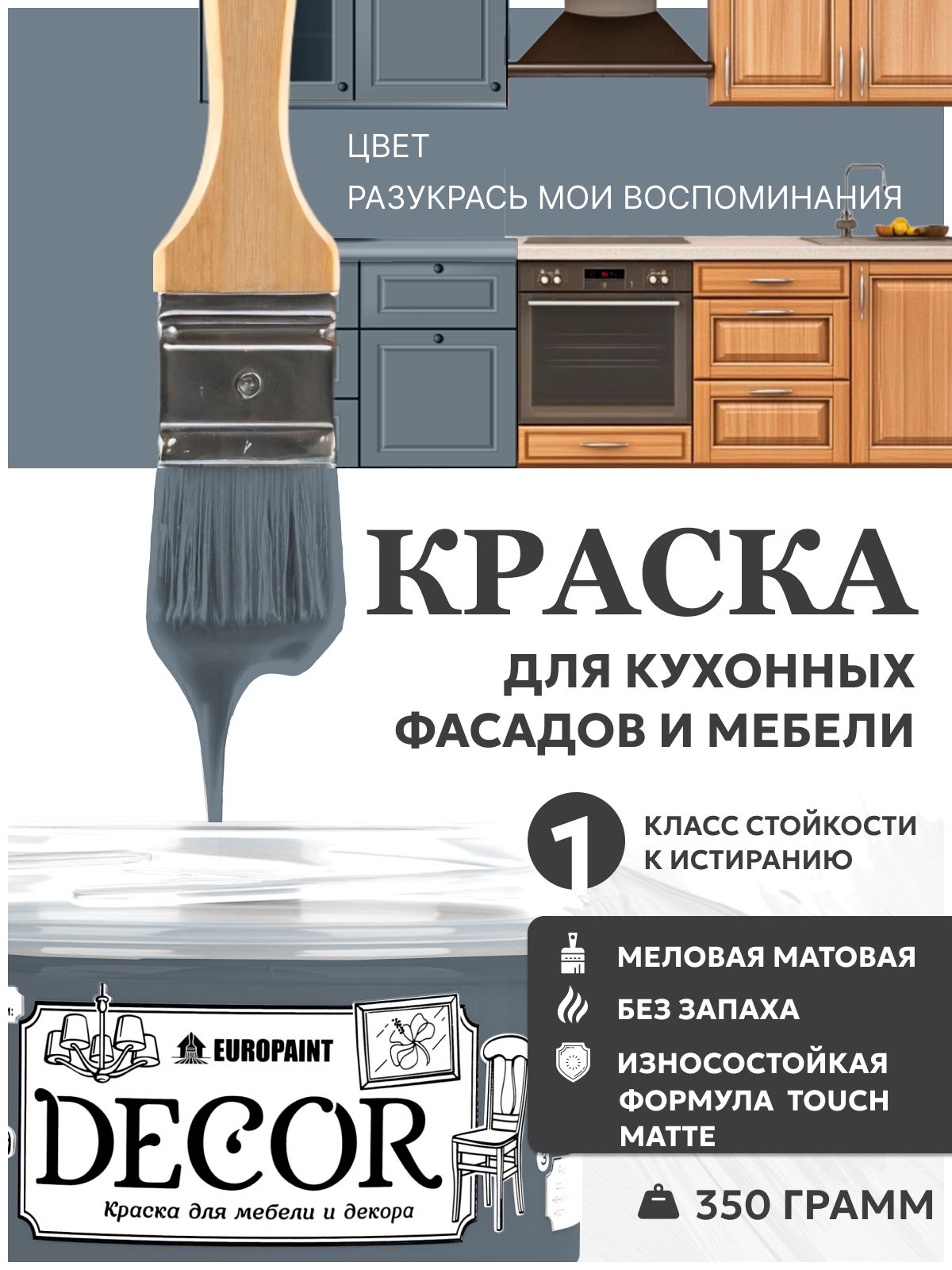 Краска для мебели, декора деревянных поверхностей глубокоматовая, разукрась мои воспоминания