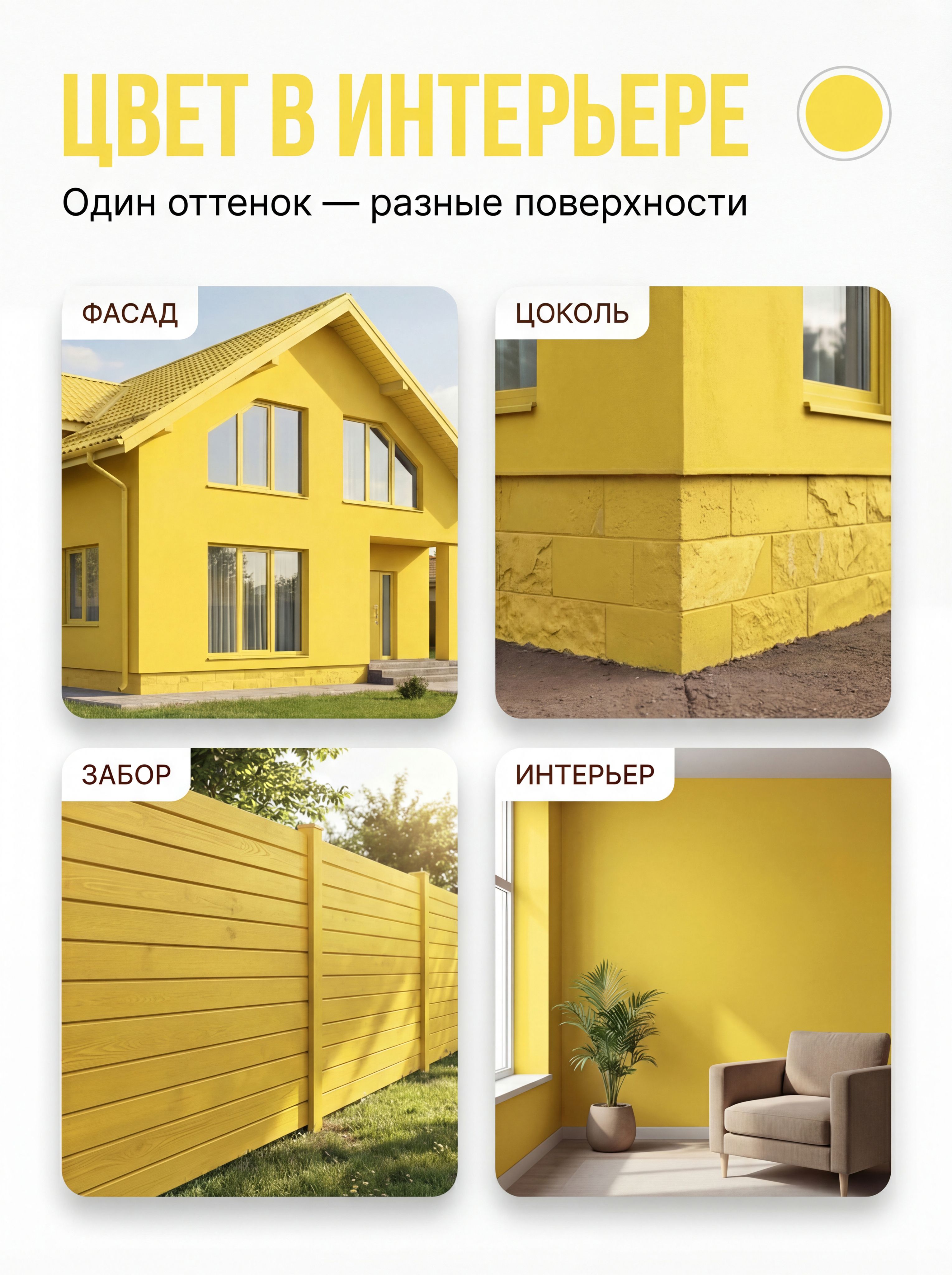 Краска фасадная атмосферостойкая, лимон